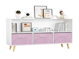 Kids bookcase with Collapsible Fabric Drawers, Children's Book Display, Toy Storage Cabinet 00040385