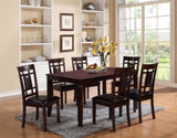 7-Pc Dinette Set Brown Espresso Finish Rectangular Table Faux Leather Upholstery Padded Lattice B011P184943