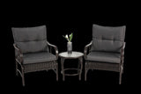 3 Pieces Patio Set Outdoor Wicker Furniture Sets Modern Rattan Chair Conversation Sets with Coffee W640P256775