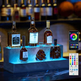 ZUN LED Lighted Liquor Bottle Display Shelf, 20 Inch Bar Display Shelf, DIY Illuminated Bottle Shelf W2178P163141