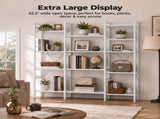 Three Columns and Four Layers Bookshelf, Wide Bookcase with 11 Open Display Shelves, 98909181