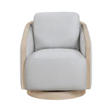 Gray Accent Chair Modern Living Room Furniture, 1pc Swivel Lounge Chair Luxury Comfort Wood Trim Arm B011P329265
