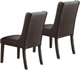 ZUN Modern Faux Leather Espresso Tufted Set of 2 Chairs Seat Chair Birch veneer MDF Kitchen HSESF00F1501