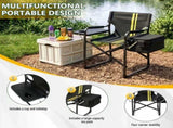 46.46" x 20.87" x 33.46" Folding Camping Chair with Side Table & Insulated Cooler Bag, Spray-Coated 53355141