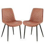 ZUN Brown Leathaire Dining Chairs Set of 2,Mid-Century Modern Leathaire Chairs Kitchen Living Room W1164P225828