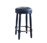 AGODY Bar Stools Set of 2, 26" Counter Height, 360&deg Swivel Wooden Barstool with Leather Upholstered W2170P208094