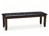 45.5" Solid Rubber Wood Entryway Bench 400LBS, PU Leather Padded Dining Bench, Multi-purpose Shoe 77951483
