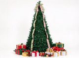 7ft Collapsible Pop Up Christmas Tree Artificial PVC Xmas Tree with Satin Ribbons & Bow Unlit 06550874