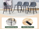 Dark Gray Linen Fabric Bar Chair Set - Two Pieces, Stable Comfort.Thoughtful Design of Rounded W1151P242028