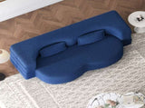 Modern Floor Sofa with 2 Pillows,Convertible Teddy Fabric Foam-Filled Sleeper Sofa Bed,15" Full Size 10423071