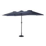 ZUN 14.8 Ft Double Sided Outdoor Umbrella Rectangular Large with Crank W640140332