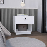 ZUN Paris 1 Drawer Nightstand , End Table, Side Table Open Lower Shelf -White B20092136