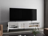 TV Stand, 1 Door, 3 Shelves, White B097P262375