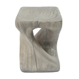 MGO Twist Shape Side Table, Wood-like texture, Grey Color N770P212233G