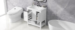 ZUN 30" Bathroom Vanity with Sink Top, Bathroom Vanity Cabinet with Two Doors and One Drawer, MDF WF317782AAK