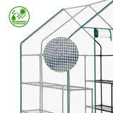 Mini Walk-in Greenhouse with PE Cover, 8-Shelf Indoor Outdoor Plant Gardening Green House for Garden 36309450