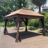 Outdoor 11x 11Ft Pop Up Gazebo Canopy With Removable Zipper Netting,2-Tier Soft Top Event 96640784