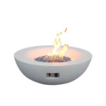 ZUN 42 Inch Outdoor Concrete Propane gas Fire Pit bowl in Antique white color W2620P182362