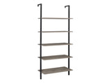 5-Layer 2all-Mounted Density Board Iron Frame Display Rack 24.02*12.01*72in Retro Gray Black Frame 93029176