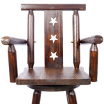 ZUN Rustic Bar Stool - Fir Wood Construction, Chair withDecorative Star Backrest, Footrest,Wide Armrest, 37409700