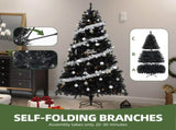 6ft Pre-lit Artificial Pine Christmas Tree with 818 Branch Tips & 250 Lights, Remote Control, Black 15530326