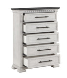 ZUN Transitional Style 5-Drawer Chest Made with Wood in Antique White B009P155297