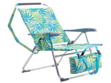 17 Inch Seat Height Beach Chair for Adults, Folding Portable Camping Chair with Headrest, Cup 84062613