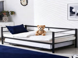 Black Twin Size Metal Sofa Bed - Convertible Daybed with Pull-Out Trundle , Multi-Functional for 59068560