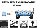 480Lbs Collapsible Wagon with Canopy,Wagon Stroller with 7" All-Terrain Wheels, Lightweight Foldable 47984277