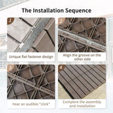 Patio Interlocking Deck Tiles, 12"x12" Square Composite Decking Tiles, Four Slat Plastic Outdoor W1859111972