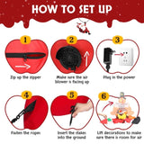 4.9 FT Lighted Christmas Inflatable Decoration, Inflatable Turkey Sitting on Santa Claus, Funny Blow 44323211