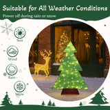 4FT Lighted Christmas Tree Yard Decorations, Pre-lit Holiday Decor with 110 Warm White LED Lights 73238893