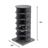 ZUN Grey 360 Rotating shoe cabinet 6 layers 73297125