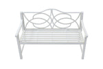 ZUN Outdoor Garden Patio Bench,Iron Metal Steel Frame Park Bench with Backrest and Armrest, Slatted Seat W1117P155244