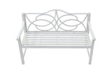 ZUN Outdoor Garden Patio Bench,Iron Metal Steel Frame Park Bench with Backrest and Armrest, Slatted Seat W1117P155244