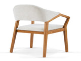 Indoor Dining Chair Set of 2, Beige Chenille Upholstered Armchair with Sturdy Frame, 300lbs N779P370761B