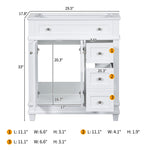 ZUN 30" Bathroom Vanity Cabinet without Sink, Free Standing Vanity with 2 Drawers& Soft Closing Doors, WF321940AAK