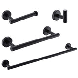 4-Pieces Matte Black Bathroom Accessories Stainless Steel Bathroom Hardware Bath Towel Bar W1932P156243