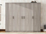 4-Door Wardrobe with 1 Drawer, Gray 97453152