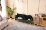 67.91"Wide Velvet Storage Soft Bench with Armrests for Living Room, Entryway and Bedroom. GREEN W3118P280145