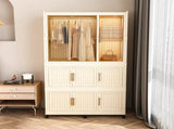 Portable Wardrobe Closet Storage Organizer for Clothes,Clothes Dresser,9 Magnetic Doors-9 Cubes & 1 76833368