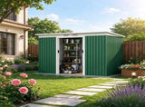 9' x 4' Metal Tool House, Outdoor Storage Shed with Double Lockable Doors for Backyard, Patio, Lawn 87082917