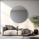 42 Inch Gold Metal Framed Round Bathrrom Mirror for Wall. W2203P304232