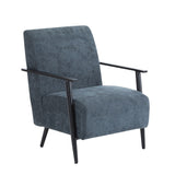 26.38" Modern Blue Gray Lounge Chair with Polyester Upholstery and Sturdy Metal Frame, Ideal for N767P236501G