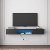 Floating TV Stand Wall Mounted with 20 Color LEDs,63" Modern TV Stand, Floating TV Cabinet 04700679