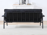The 53-inch black sofa offers a spacious layout in the small apartment, easily handling various W3371P309476