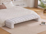 69.7"Wide Modern Upholstered Armless Bed Bench, Channel Tufted Couch Daybed Chaise, Chenille Ottoman W3098P308771