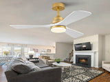 Hot sales 42 Inch Indoor Ceiling Fan With Dimmable LED Light 3 Solid Wood Blades Remote Control W2991P522816