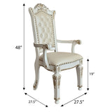 Beige and Antique Pearl Tufted Back Arm Chairs B062P186459