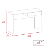 ZUN Acre Writing Computer Desk, Two Drawers -Black B20091889